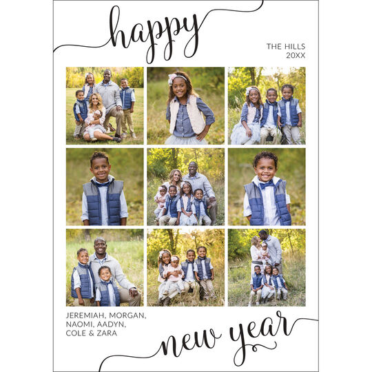 Script Holiday Greeting Flat Holiday Photo Cards
